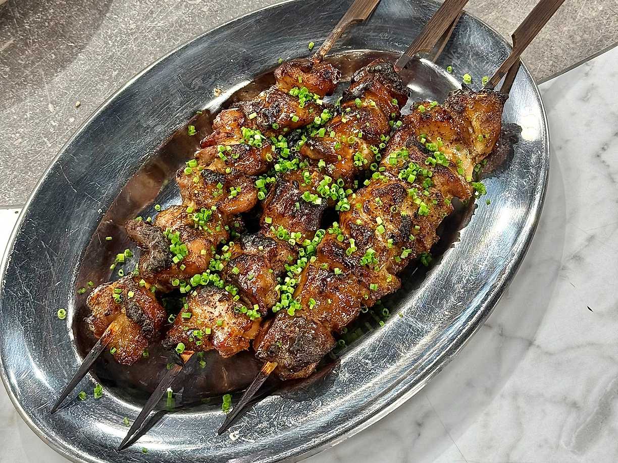 Grillspett med ostronsås