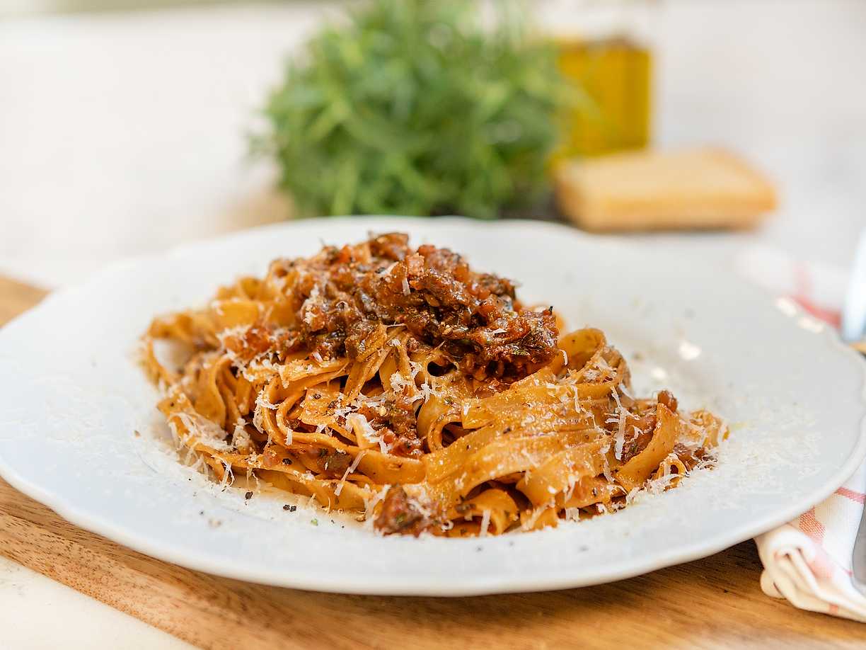 Grönsaksragu med tagliatelle