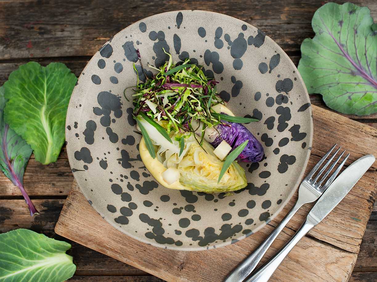 Grytbakad kål med express-hollandaise