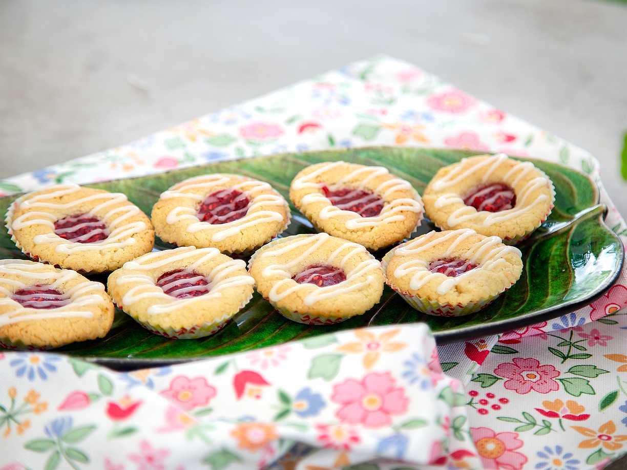 Hallongrottor med glasyr