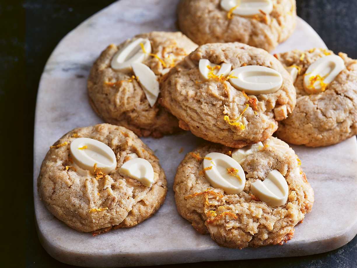 Havrecookies med vit choklad
