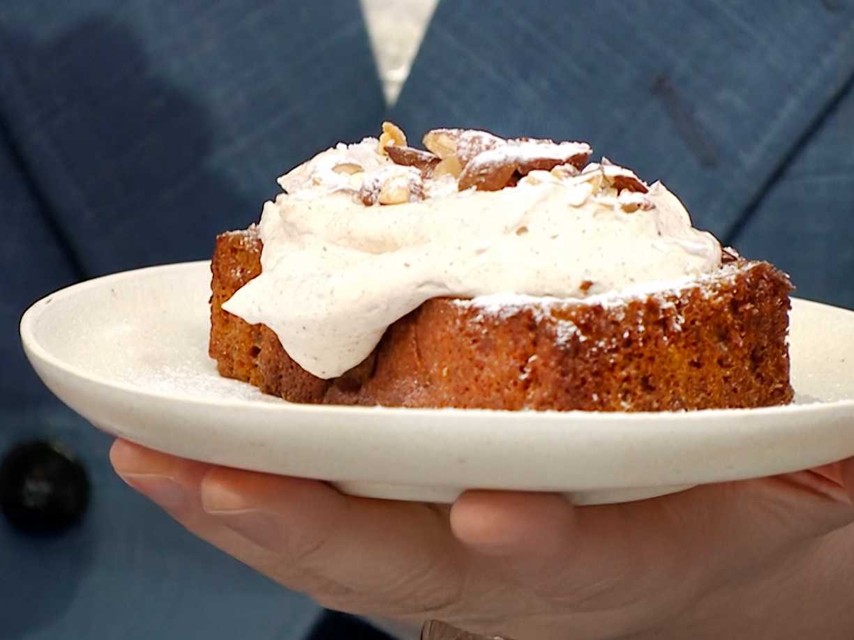 Julig banankaka med brynt smör