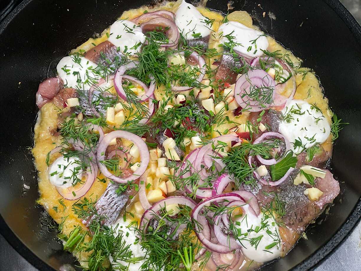 Julomelette med matjessill