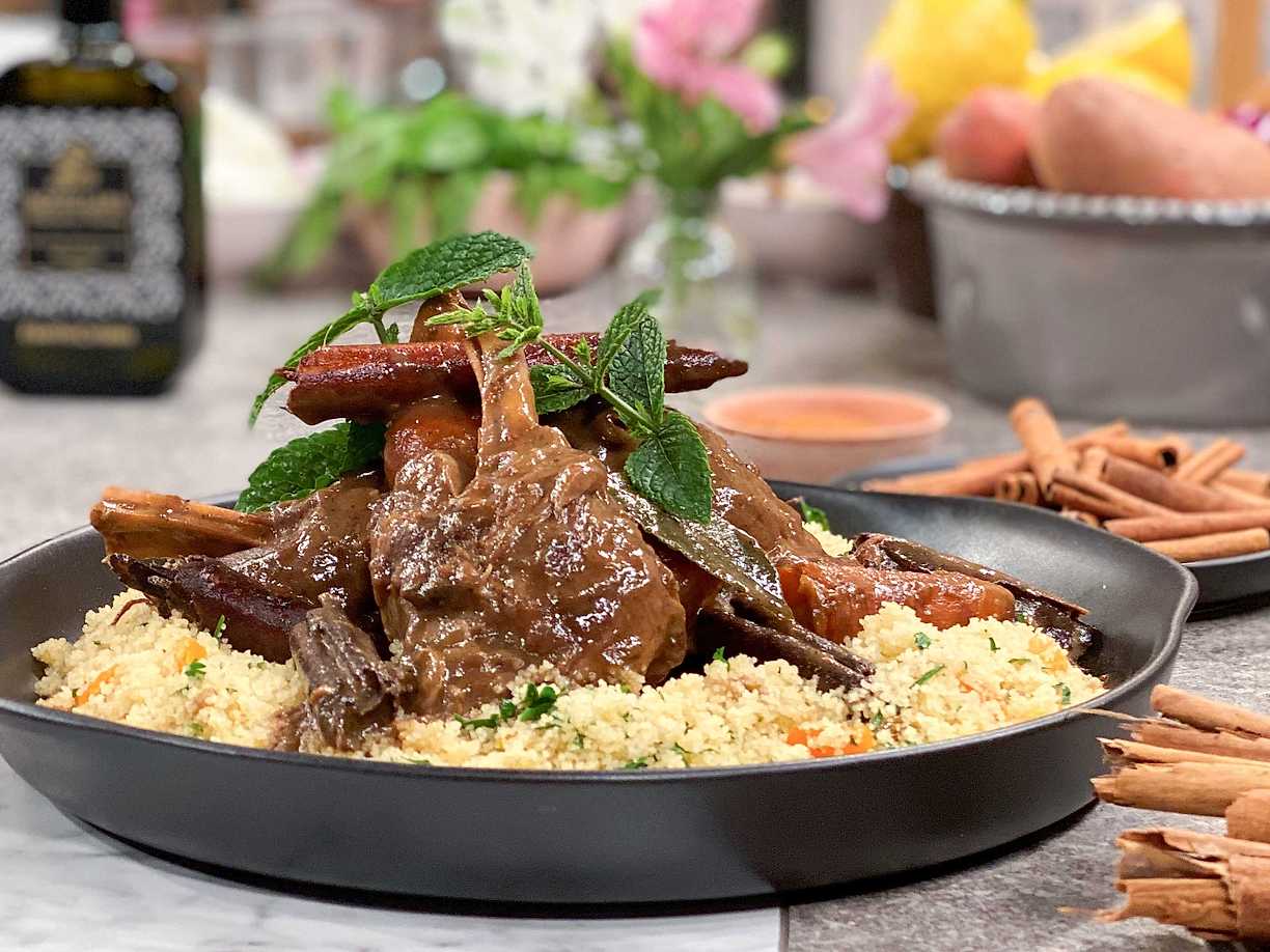 Kanelbrässerad lambshank med couscous Köket.se