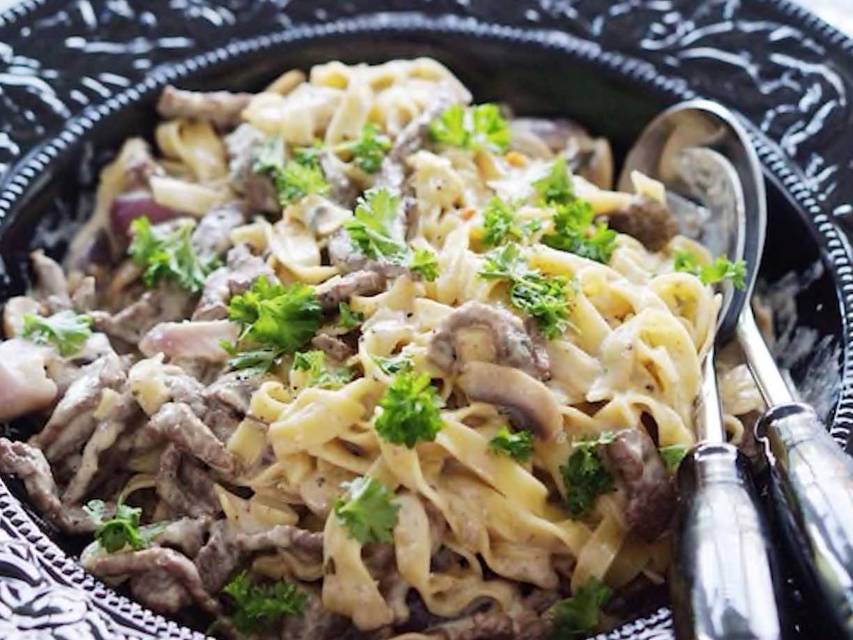 Krämig pasta med lövbiff och gorgonzola | Kö