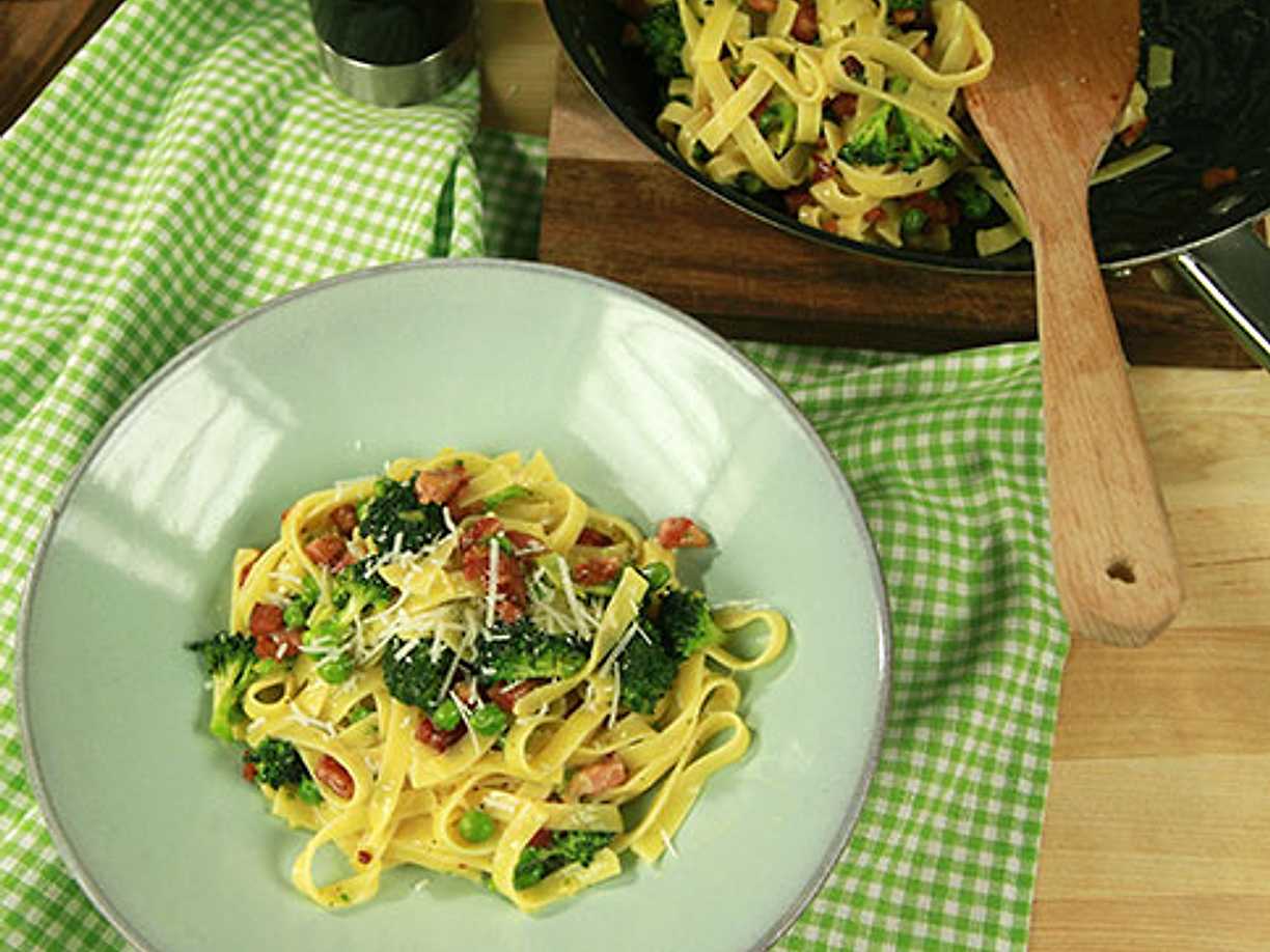 Krämig pasta med sidfläsk och parmesan | Kö