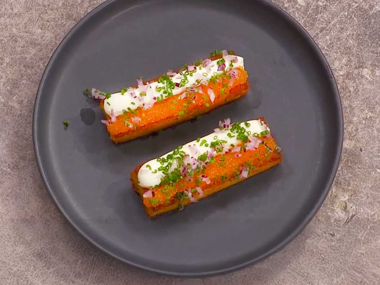 Krispig potatis med löjrom