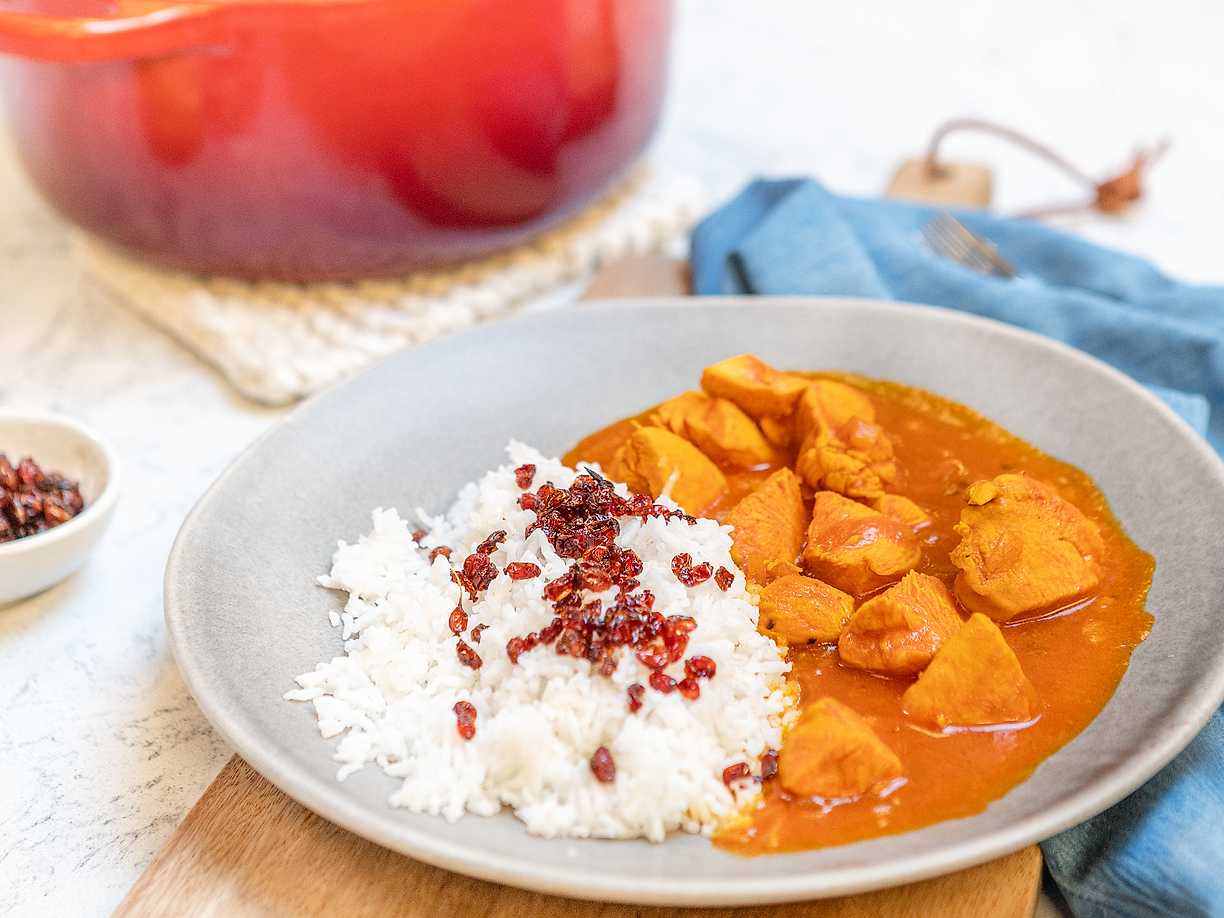 Kycklinggryta med tomat och saffran