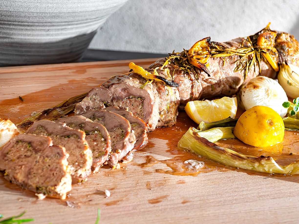 Lammrullad med färska örter