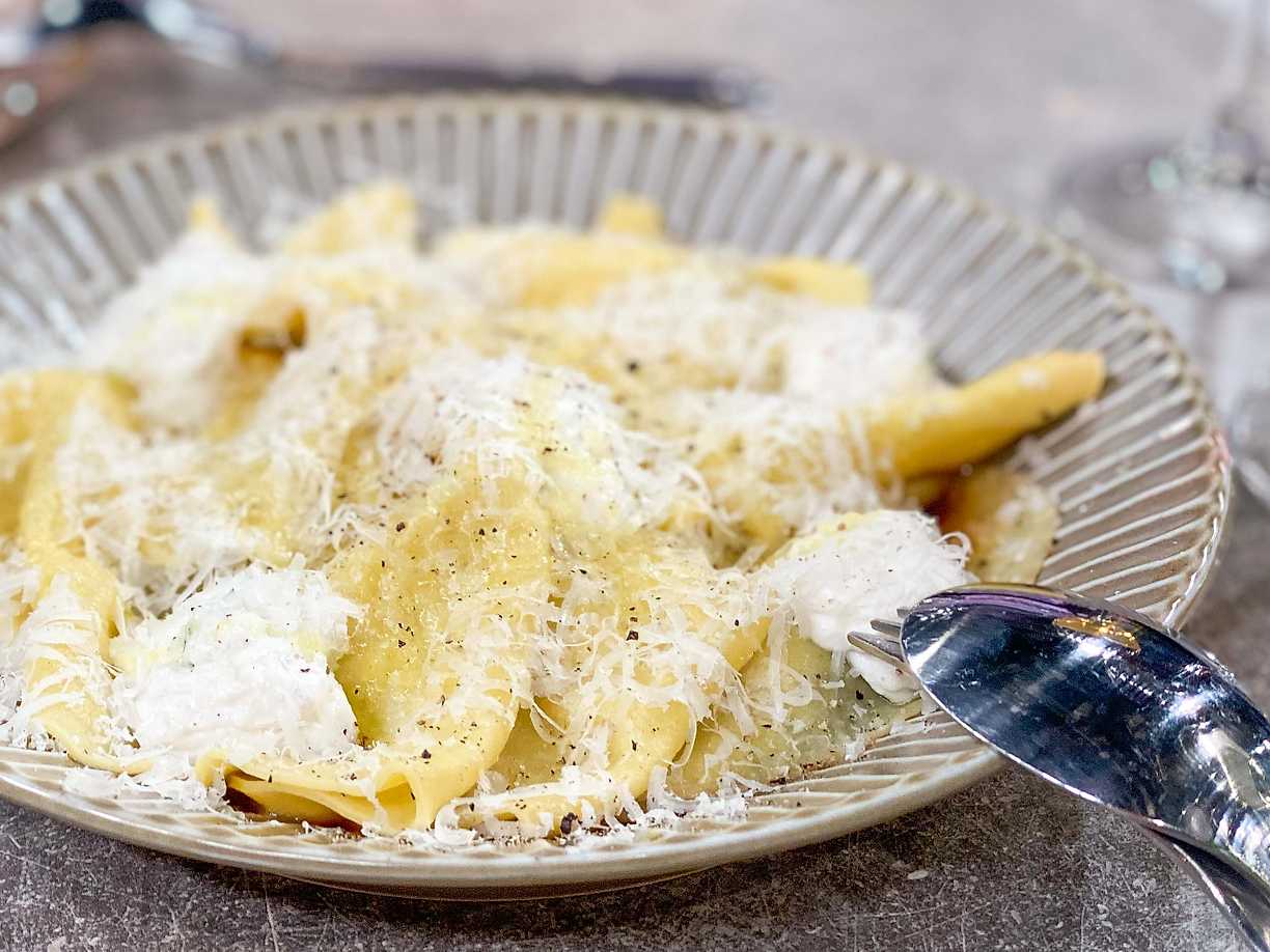 Långkok på lammlägg med pasta