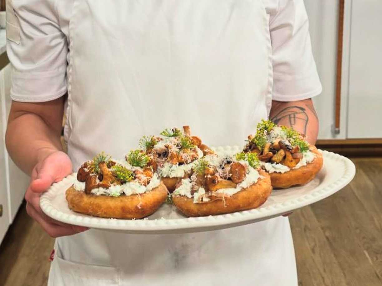 Langos med kantareller