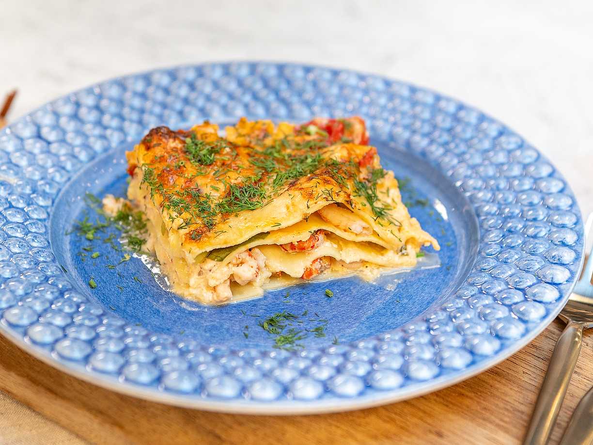 Lasagne med skaldjur