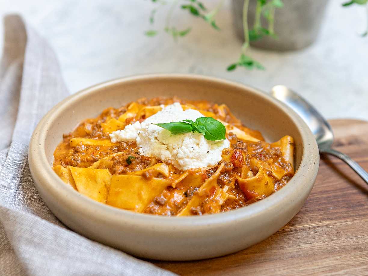 Lasagnesoppa med ricottakräm