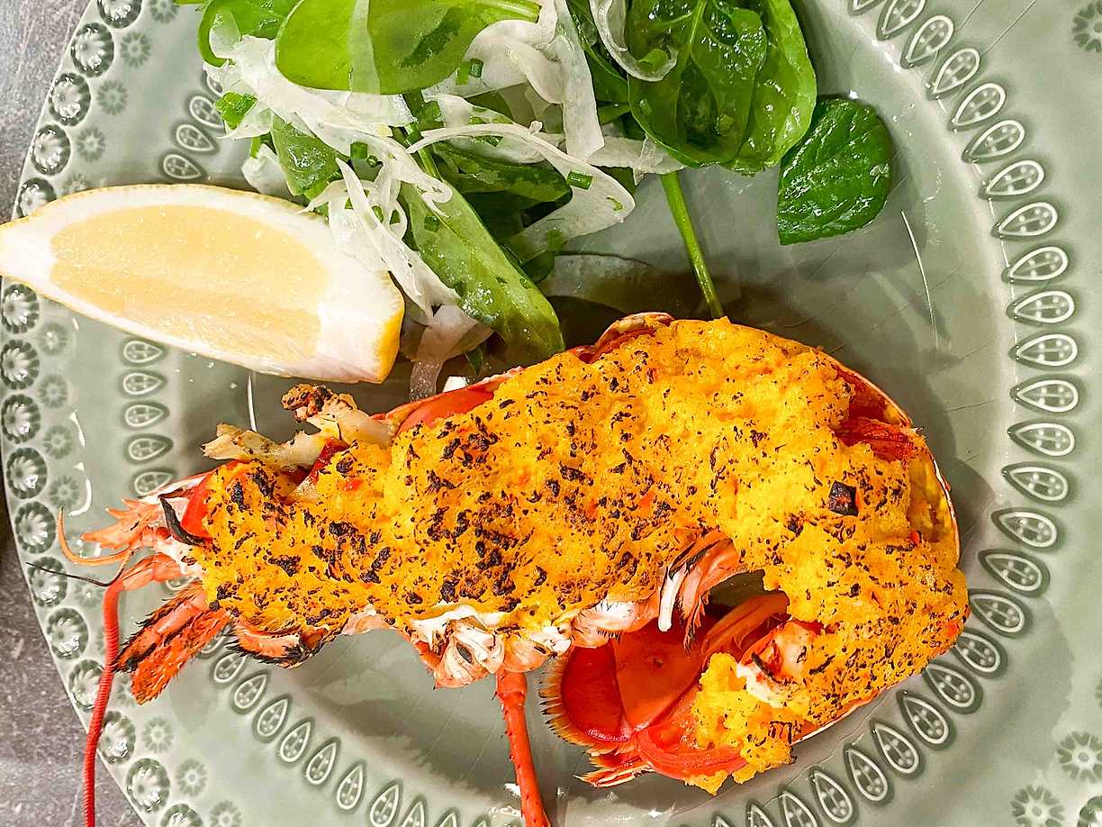 Lussehummer med fänkålssallad