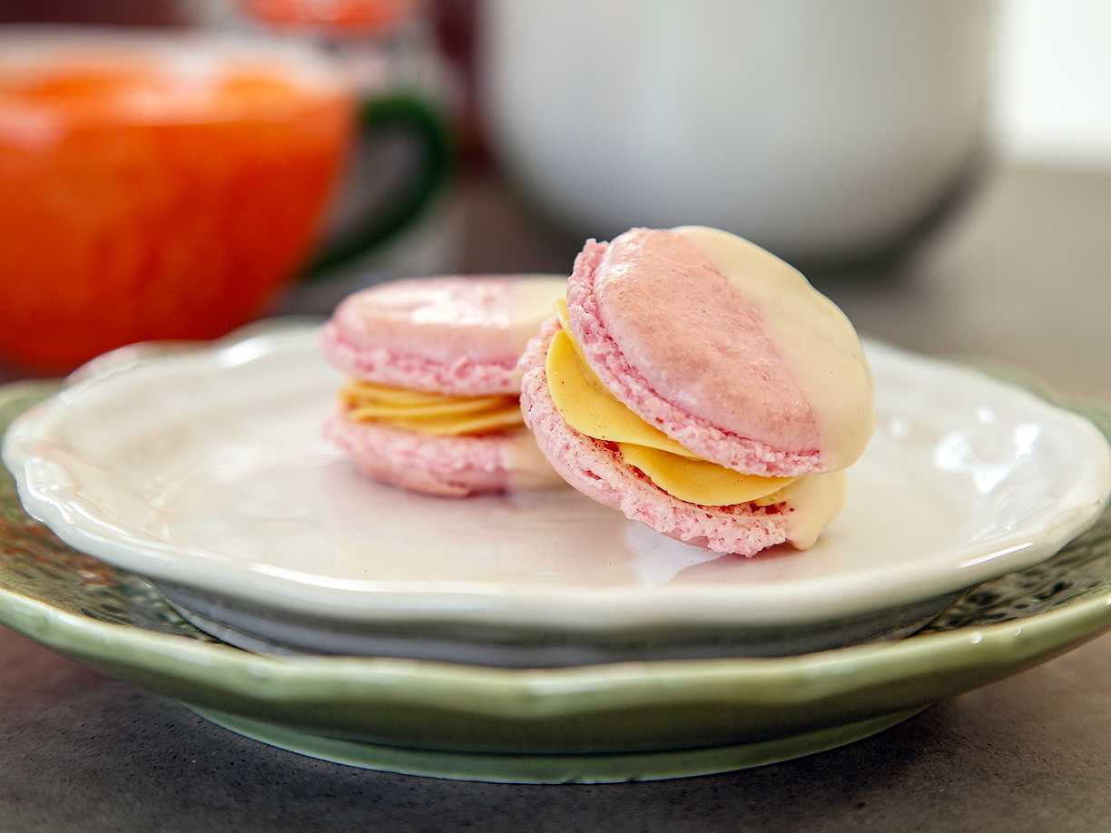 Macarons med mango
