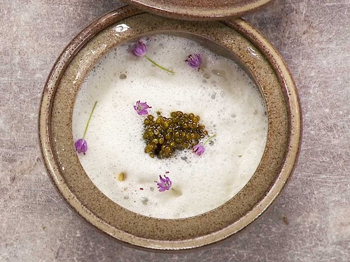 Majsragu med bönor och tryffel