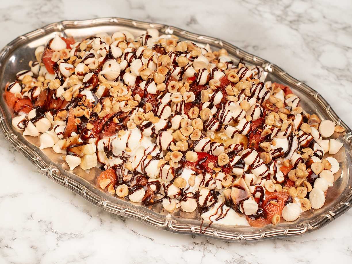 Marängsviss med grapefrukt och chokladkolasås