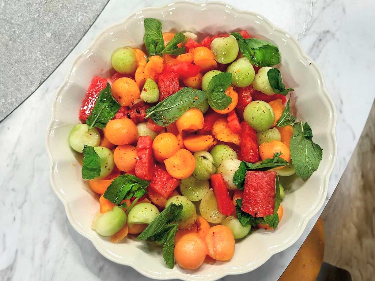 Melonsallad med mynta