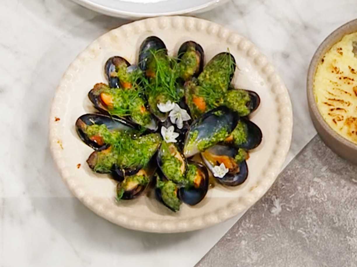 Ostgratinerade blåmusslor