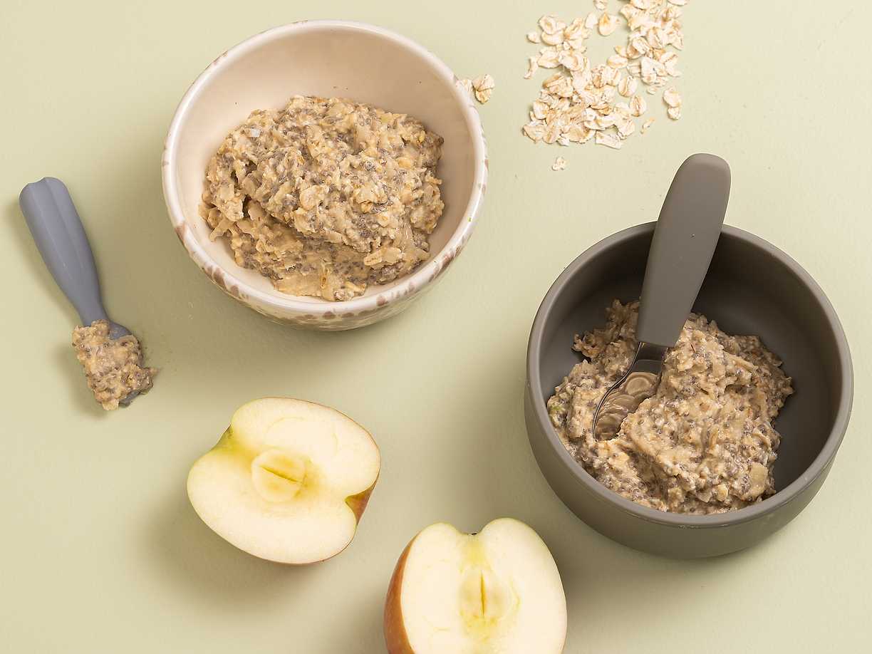 Overnight oats med äpple och pumpakärnor