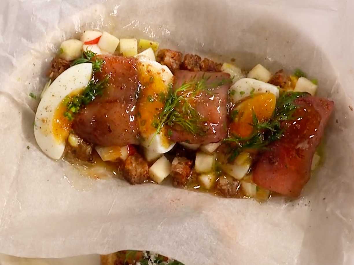 Paket med matjessill och brynt smör