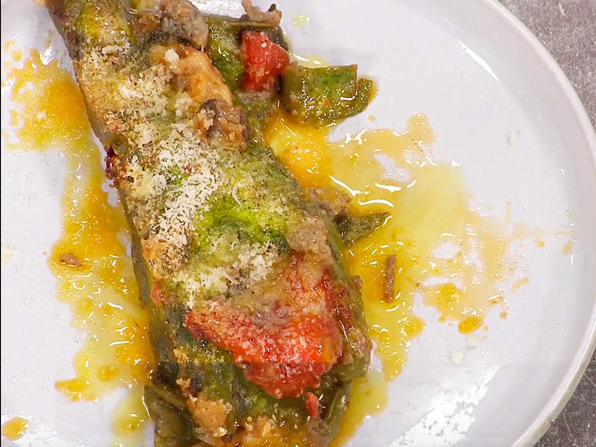 Pasta al forno med grön pasta