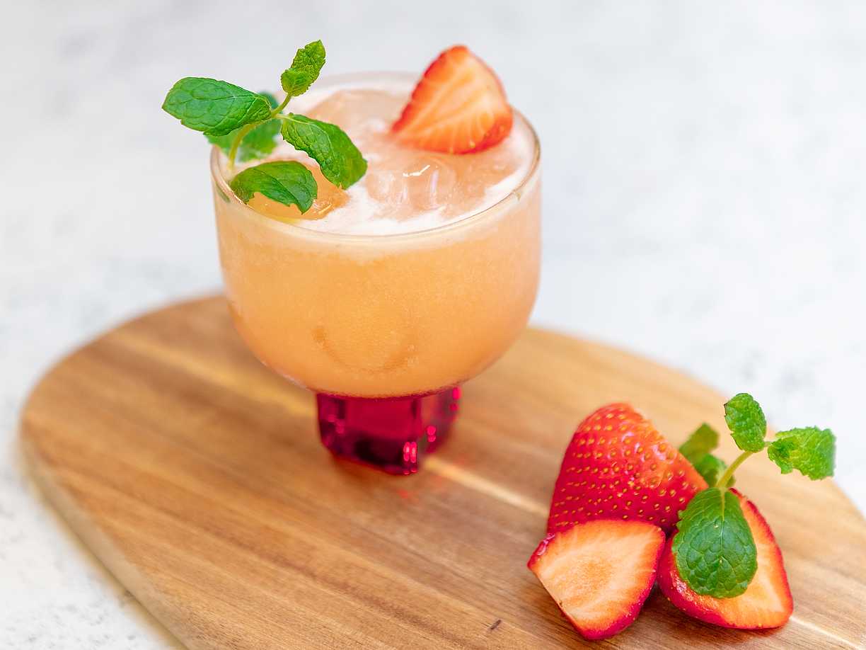 Piña colada med jordgubbar