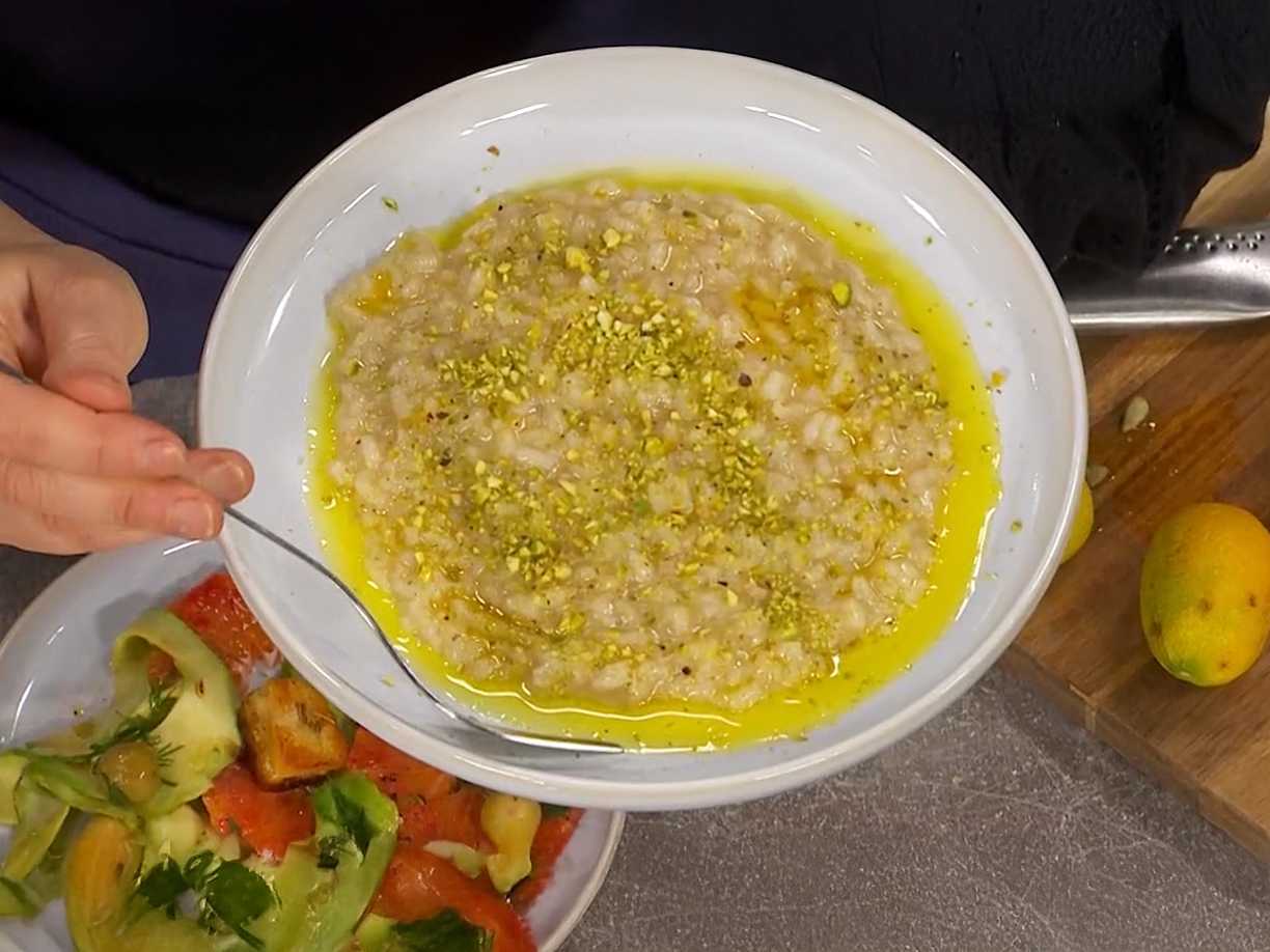 Pistagerisotto med citron