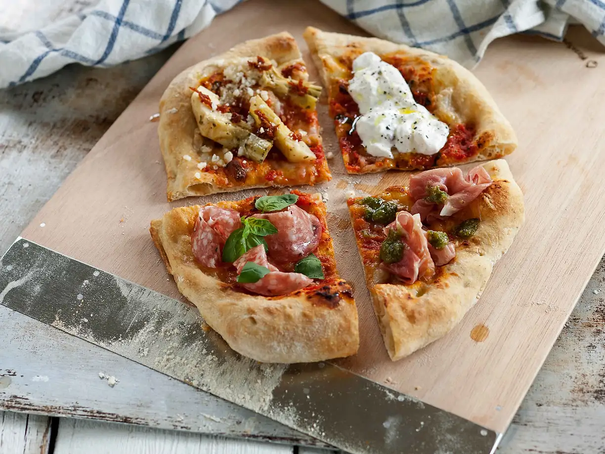 Pizza med buffelmozzarella