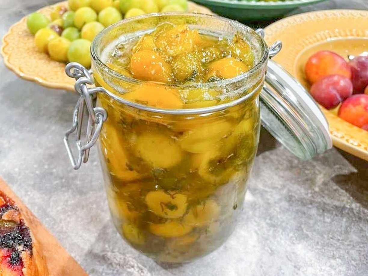 Plommonsylt med citronverbena
