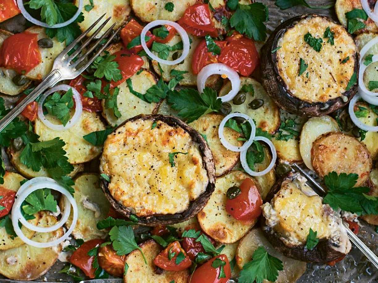 Portabello provencale med vitlöksrostad potatis