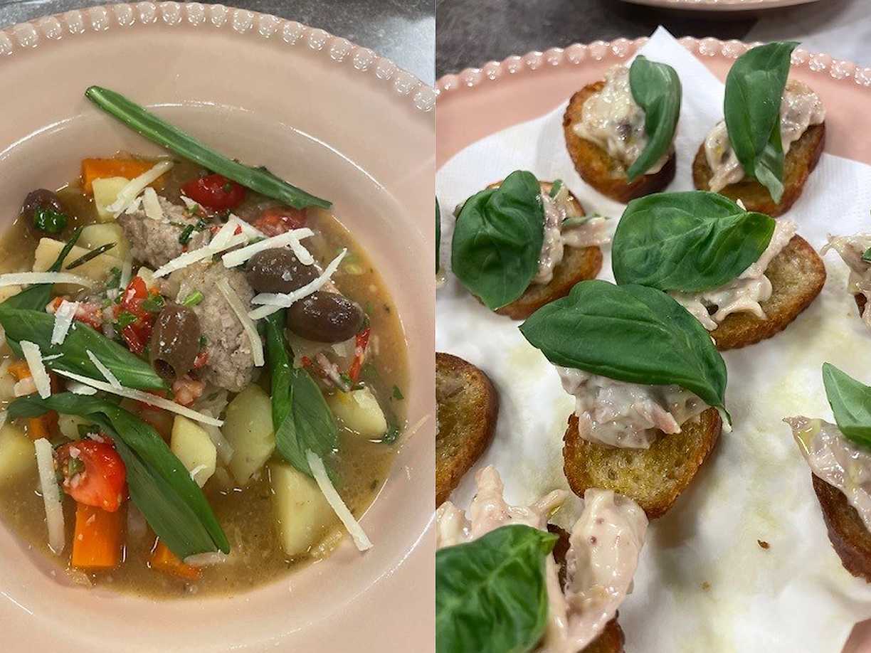Pot au feu från Cervinia och kycklingcrostini