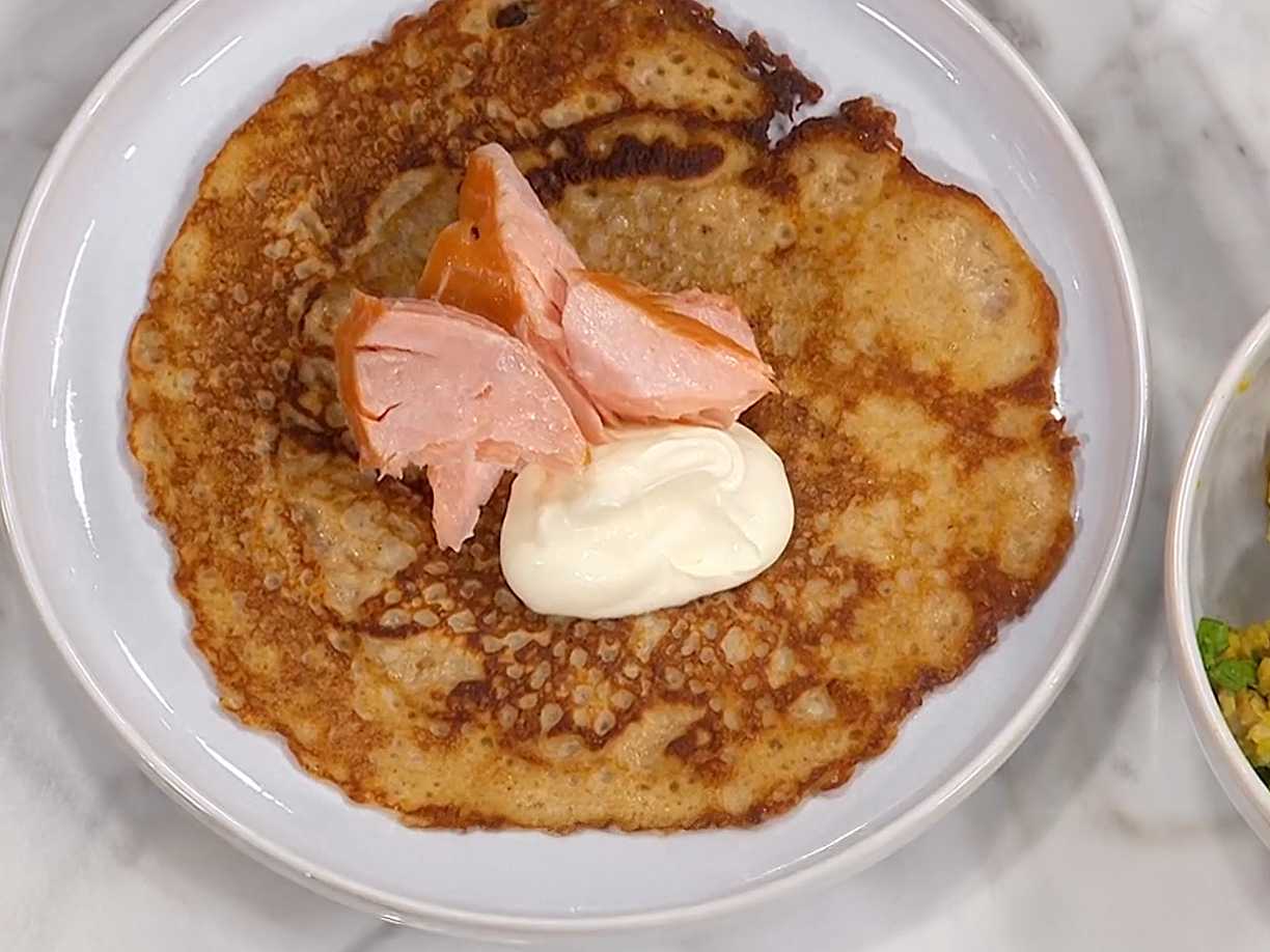 Potatispannkaka med vita bönor