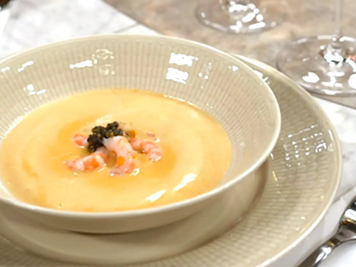 Räksoppa med chili och cognac