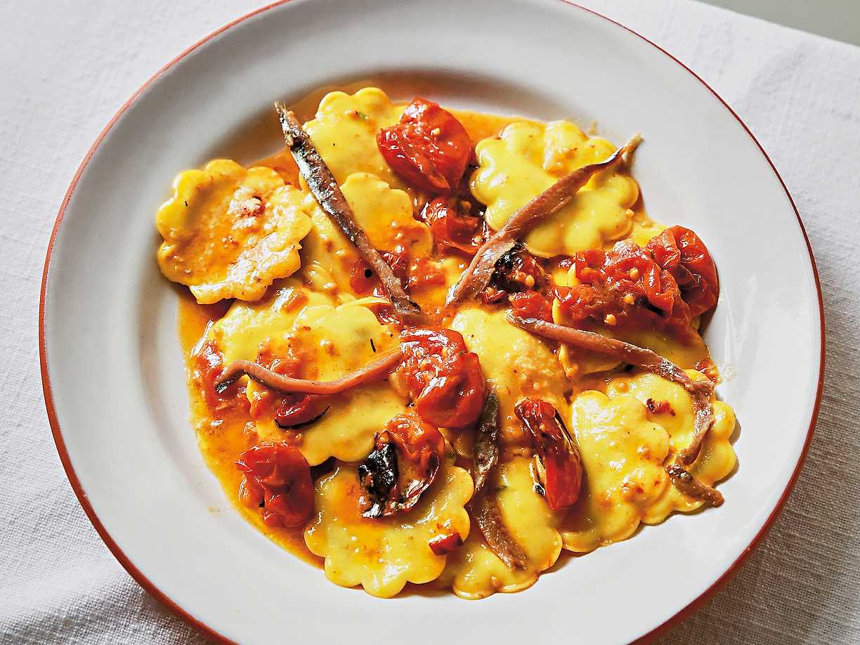 Ricottaravioli i smör