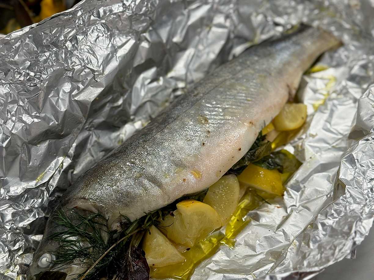 Röding i papillotte med rimmad citron