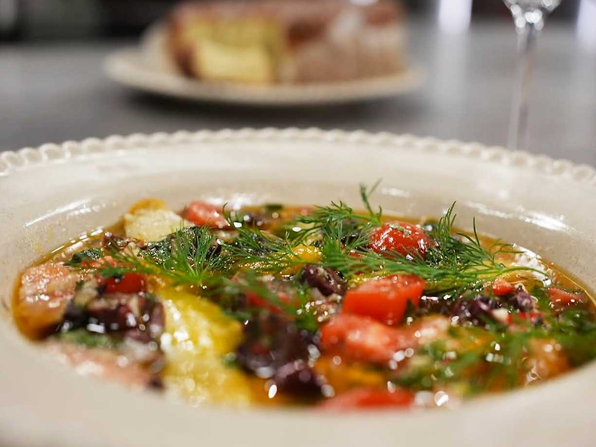 Röding med tomater och kryddig olivolja