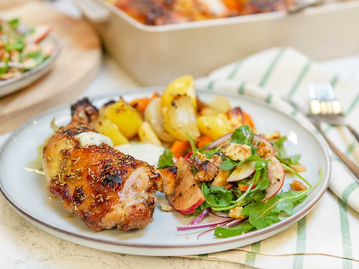 Rostad kycklingklubba med honung och rosmarin