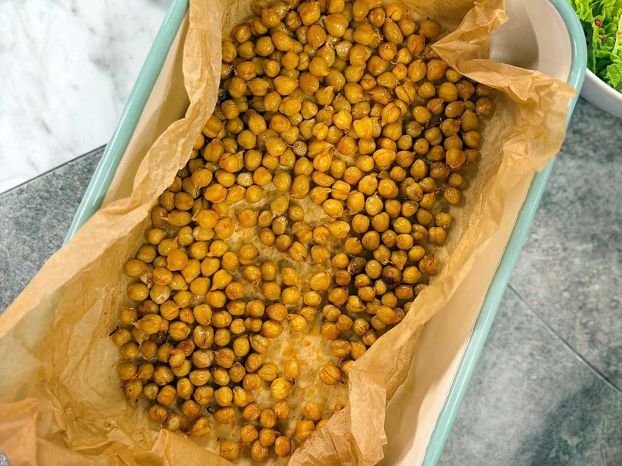 Rostade groddade kikärtor