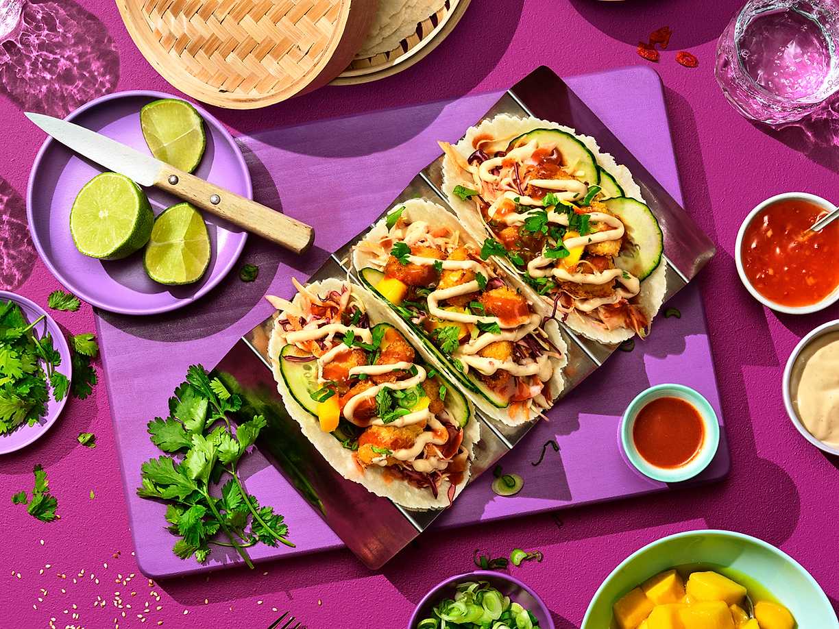 Koreanska kycklingtacos
