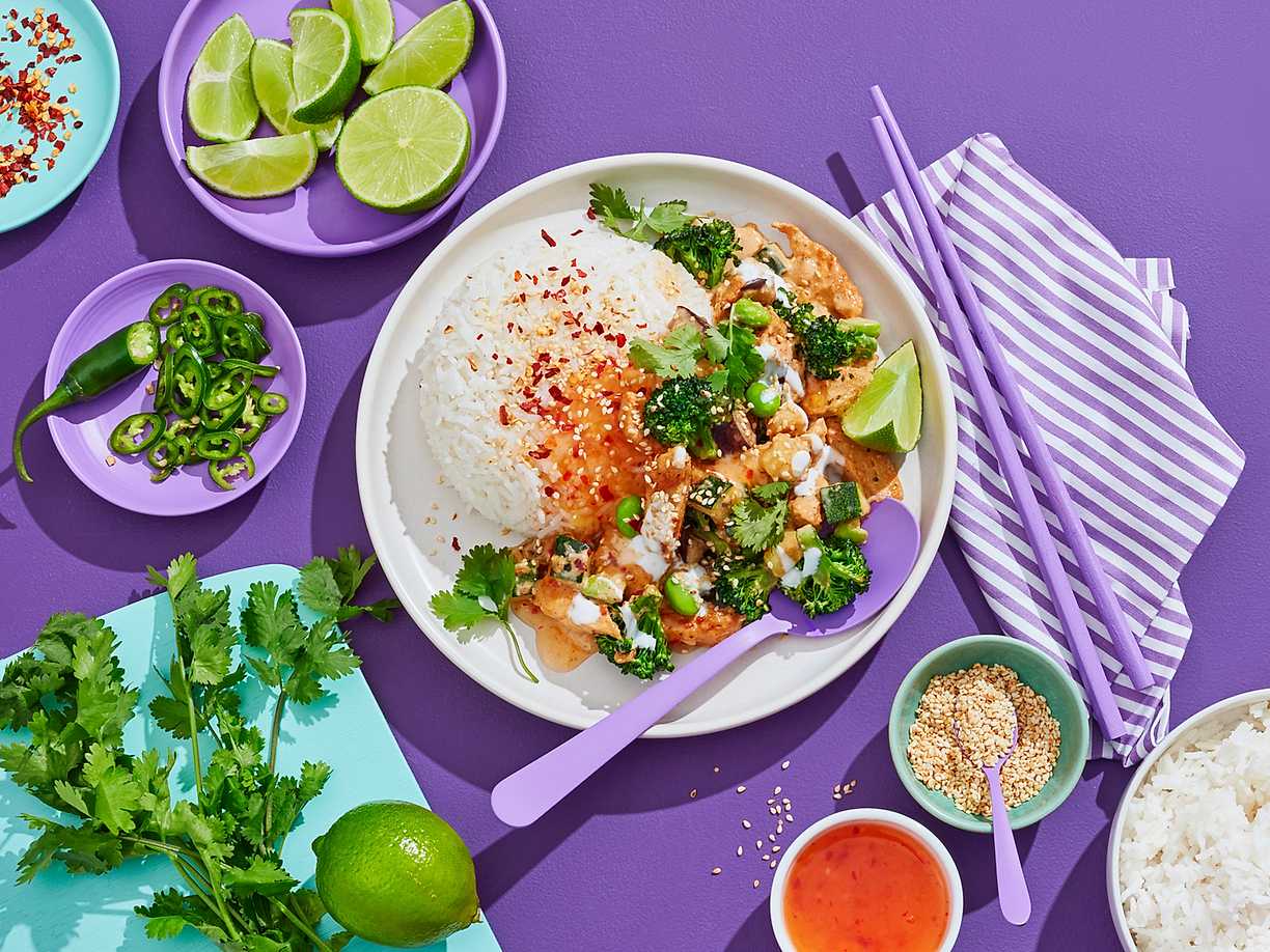 Snabb chicken thai wok med grönsaker