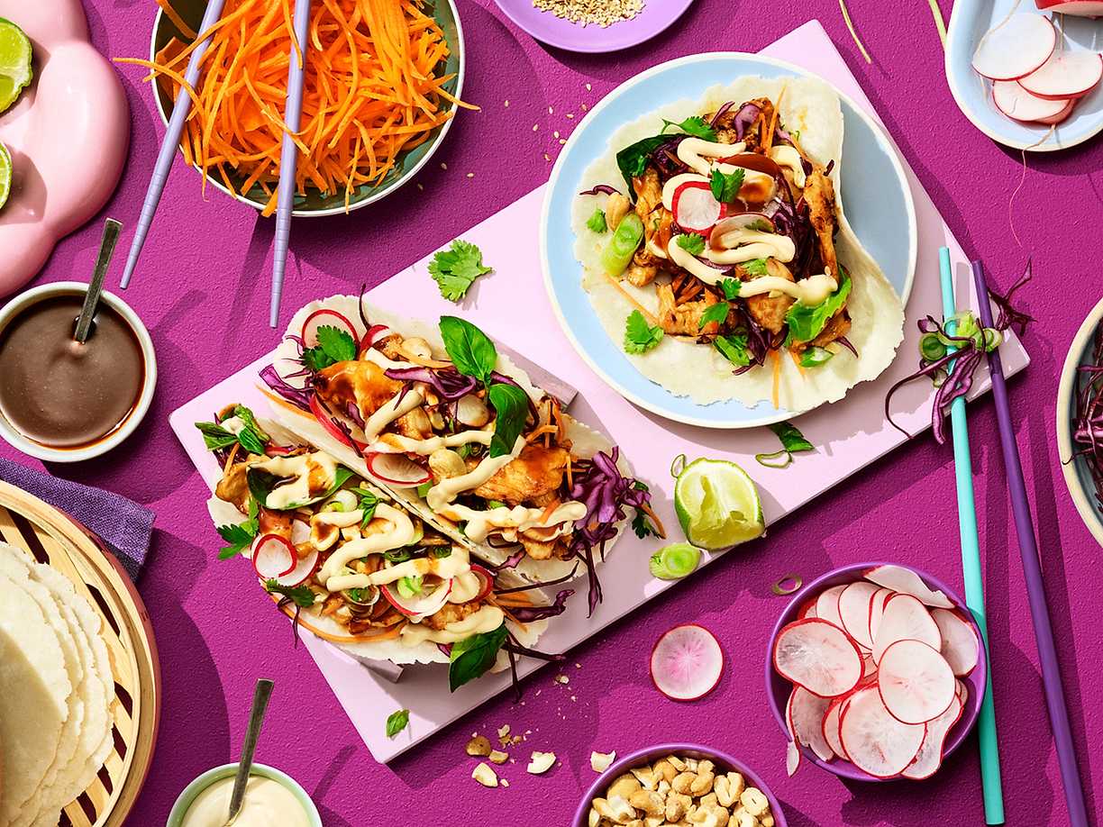 Sweet chili kycklingtacos med asiatiska smaker