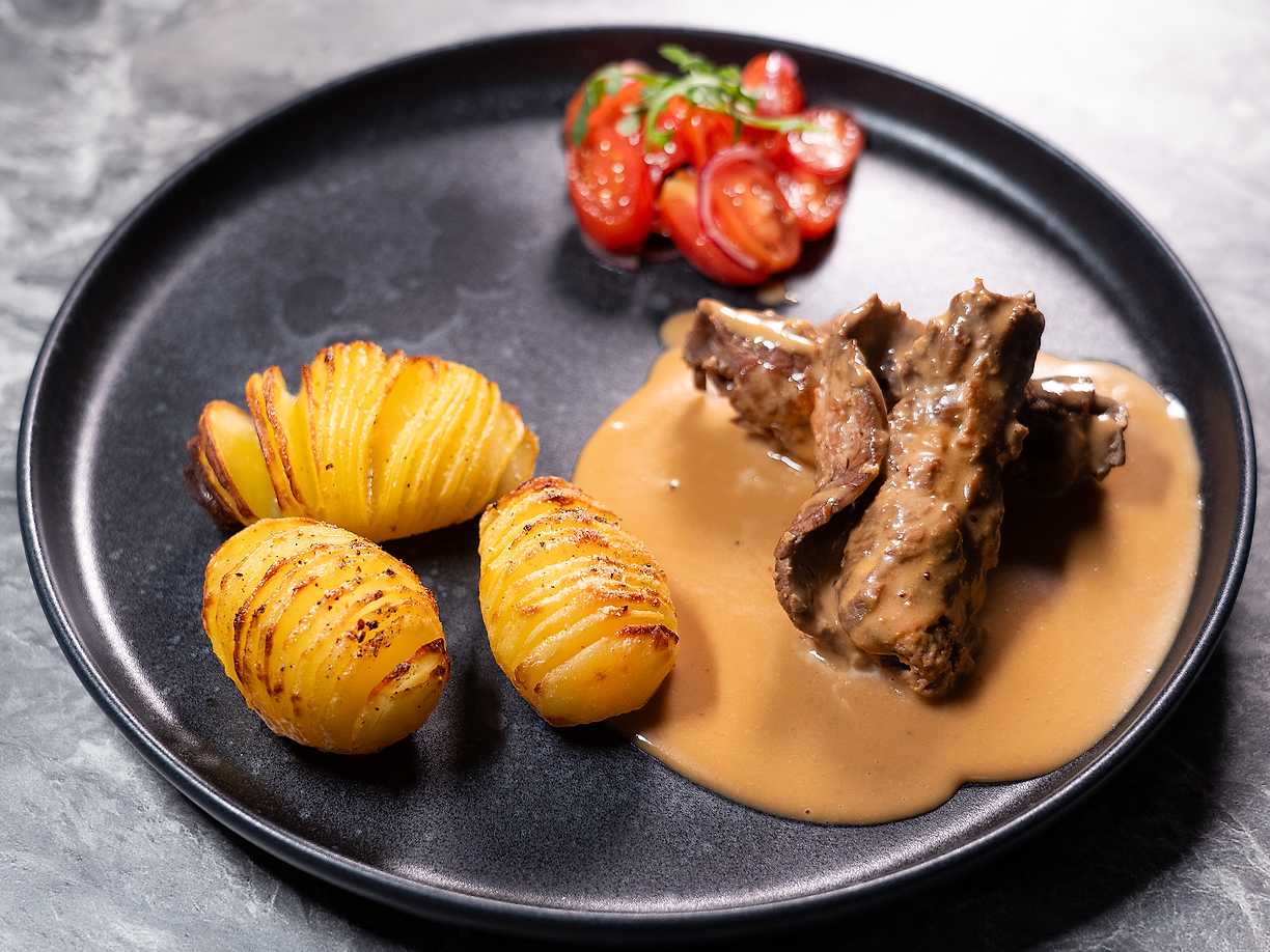 Senapsrullader med hasselbackspotatis