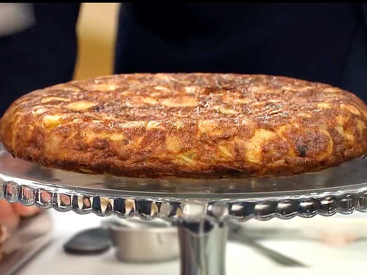 Spansk tortilla på kokt potatis