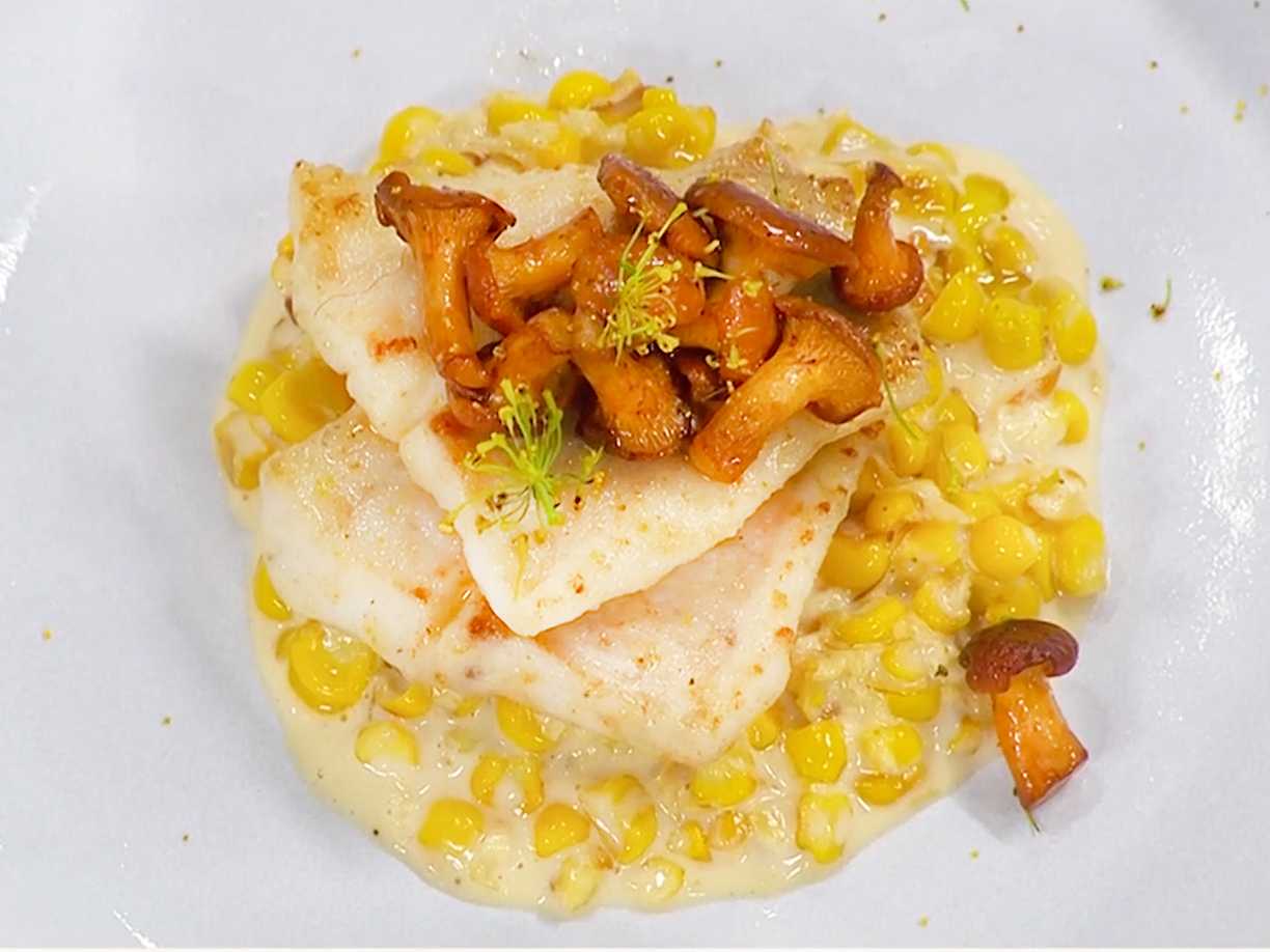 Stekt abborre med kantareller