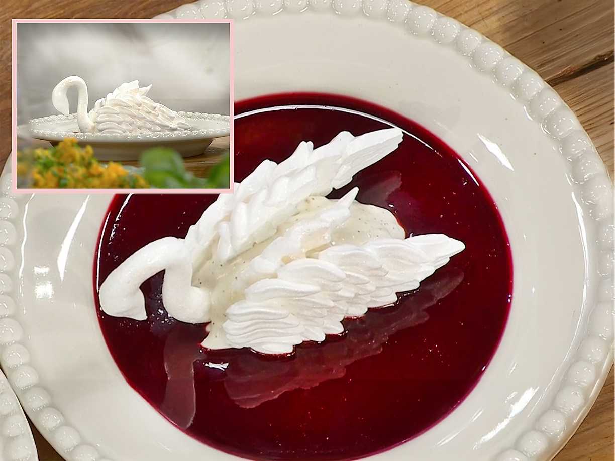 Svan av choklad och körsbär