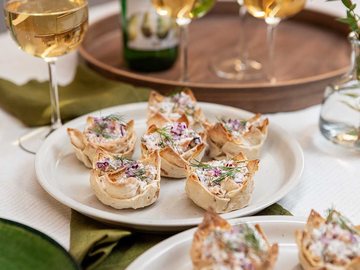 Tunnbrödskorgar med godaste laxröran