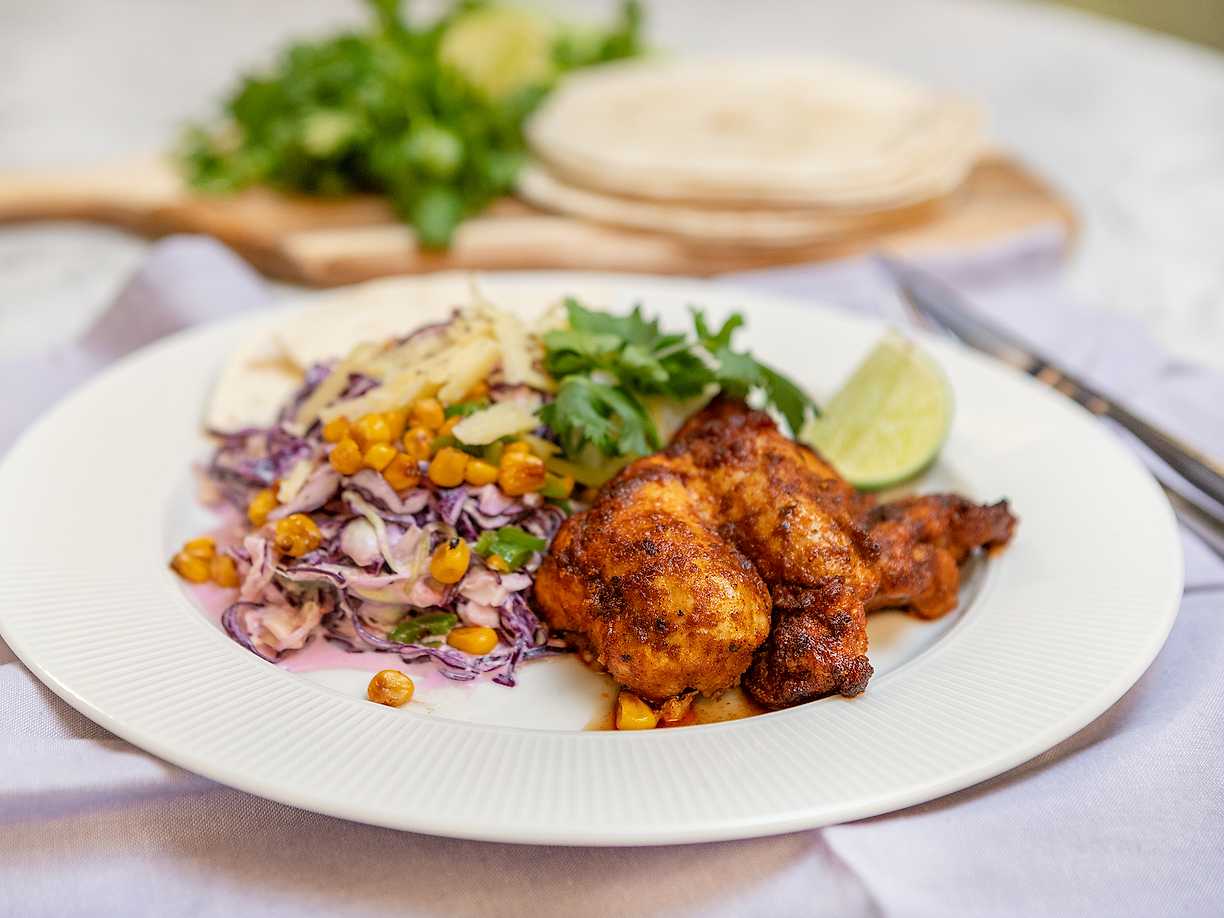 Ugnsbakad kyckling med mexikansk coleslaw