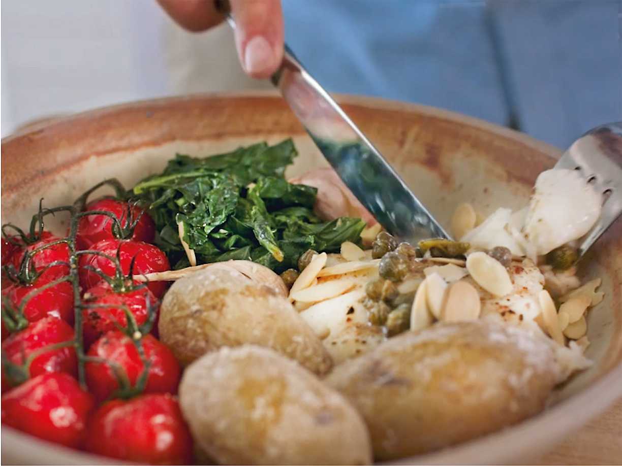 Vit fisk med brynt smör