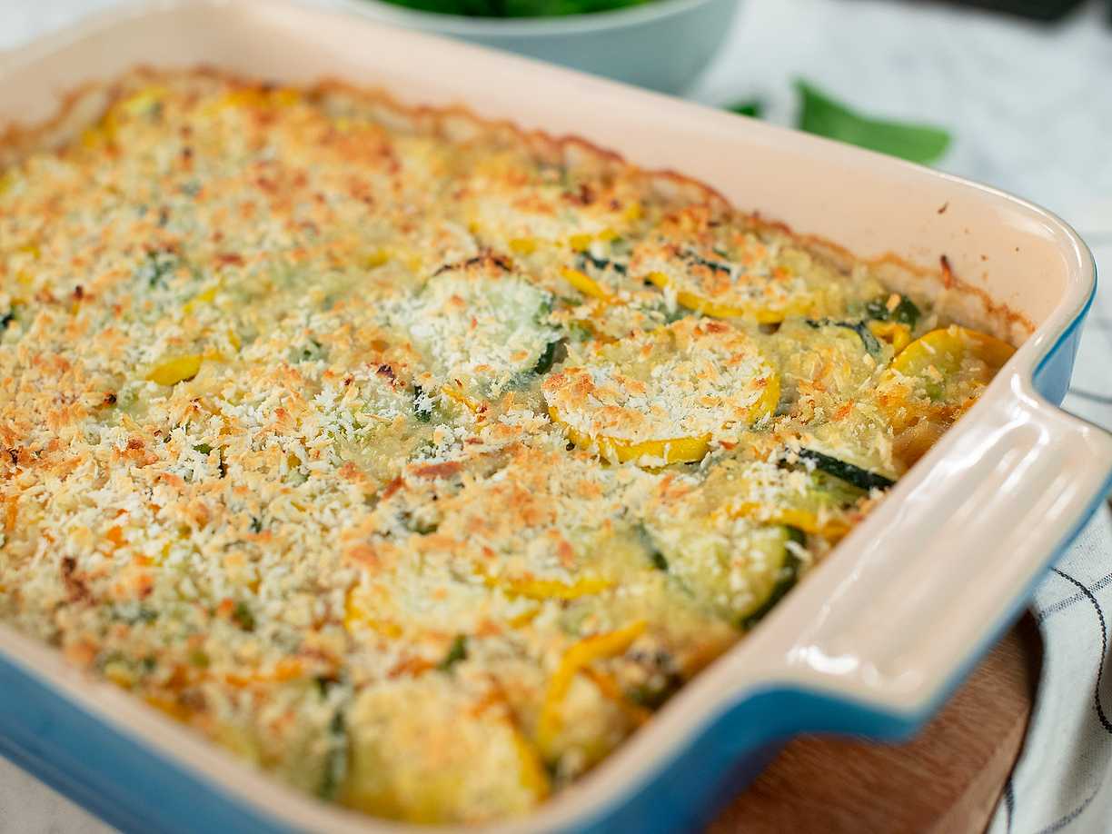Zucchinigratäng med ris